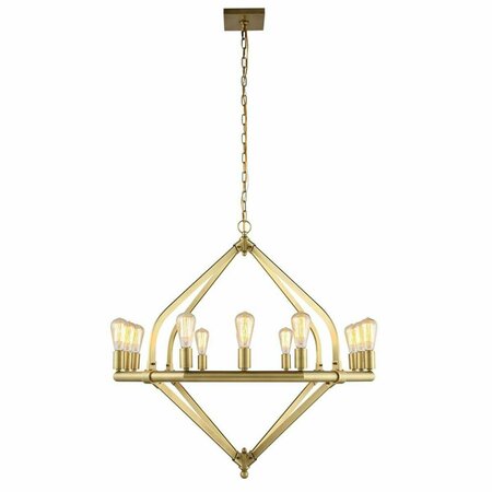 ELEGANT LIGHTING 36 x 39 in. Illumina 12 light Burnished Brass Pendant 1472G39BB